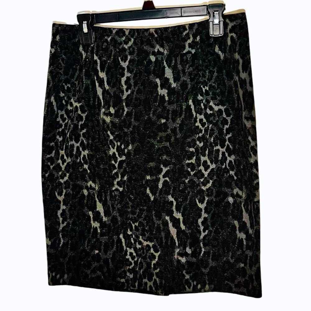 Studio Point | Black & Grey | Cheetah Print | Pencil Skirt | NWOT | Size 8